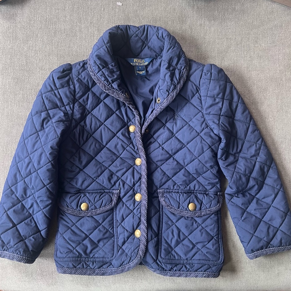 Polo Ralph‎ Lauren Quilted Barn Jacket Navy Blue Kids 5